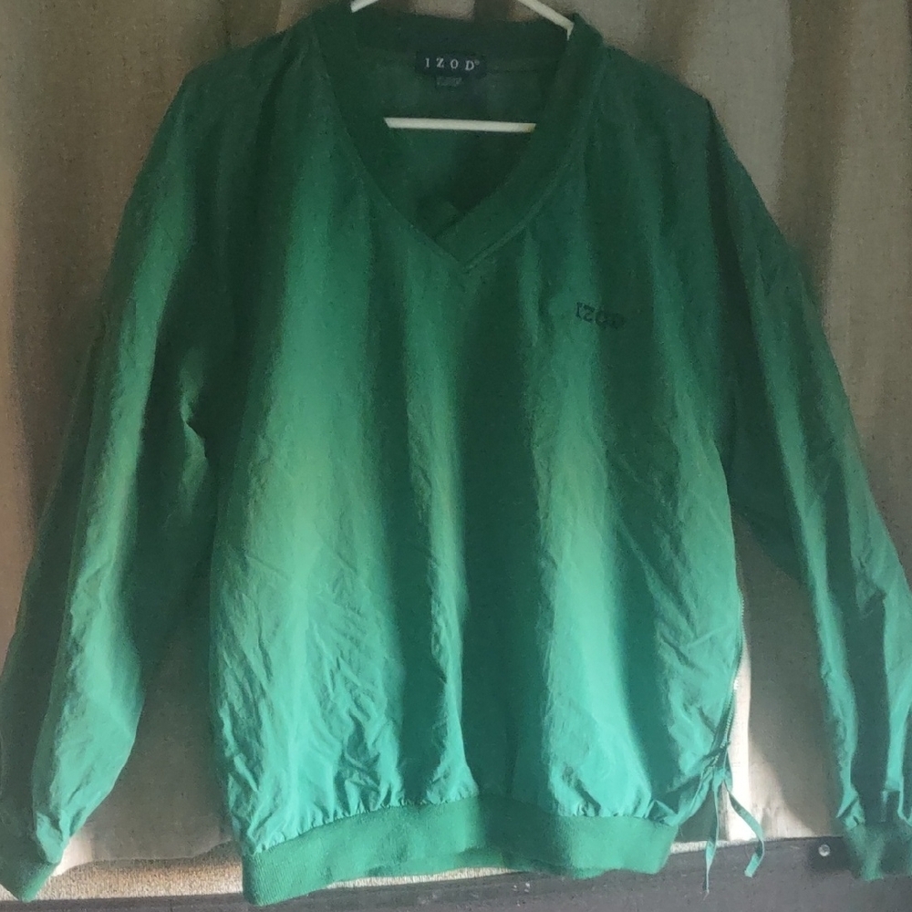 Izod Green V-Neck Sweater Soft Comfortable Style